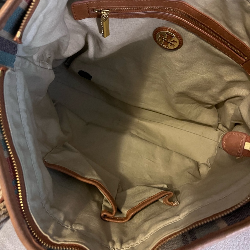 Tory Burch Jaden Baja Canvas Tote - Picture 8 of 10